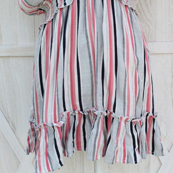 Spiaggia Dolce Striped Ruffled Mini Dress M - Picture 3 of 11